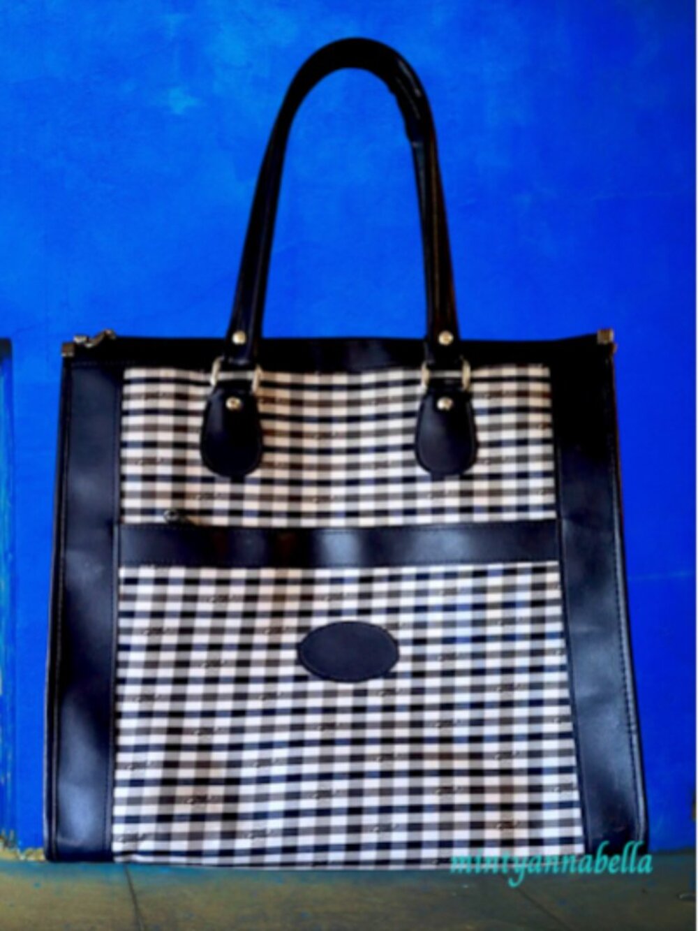 Large Navy Vintage Travel Bag